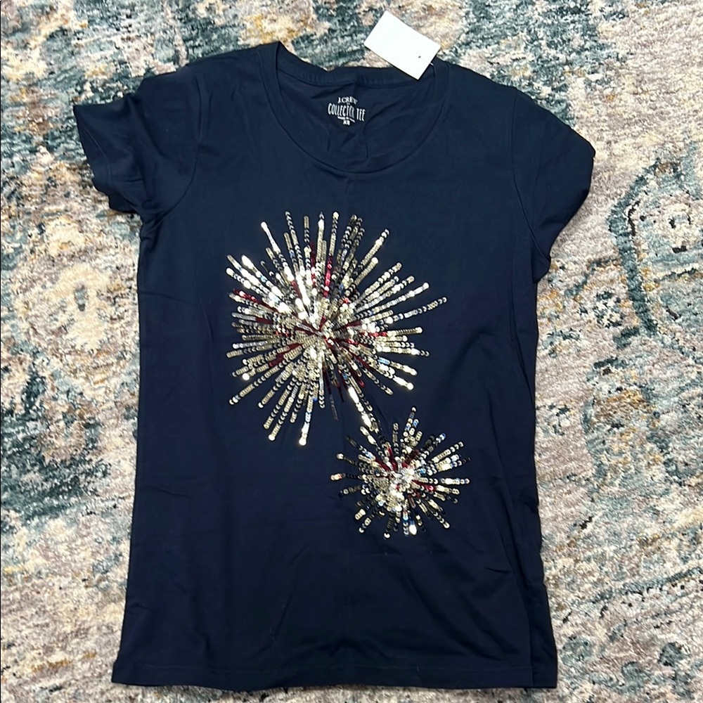 Women's Navy Fireworks Graphic Tee